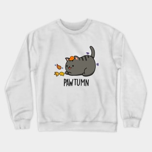 Pawtumn Cute Cat Autum Pun Crewneck Sweatshirt